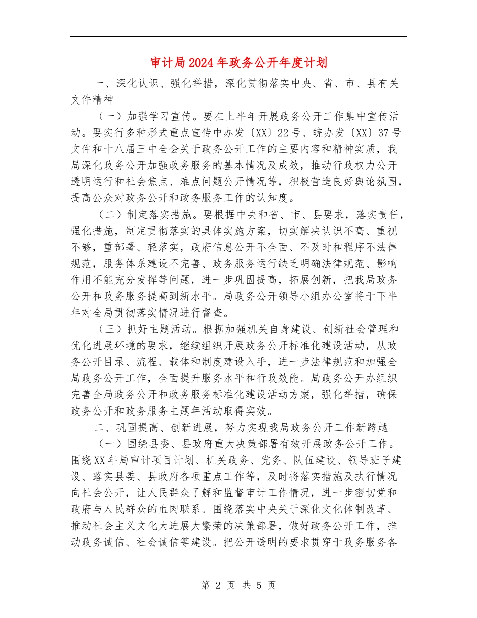 审计局2024年政务公开年度计划_第2页