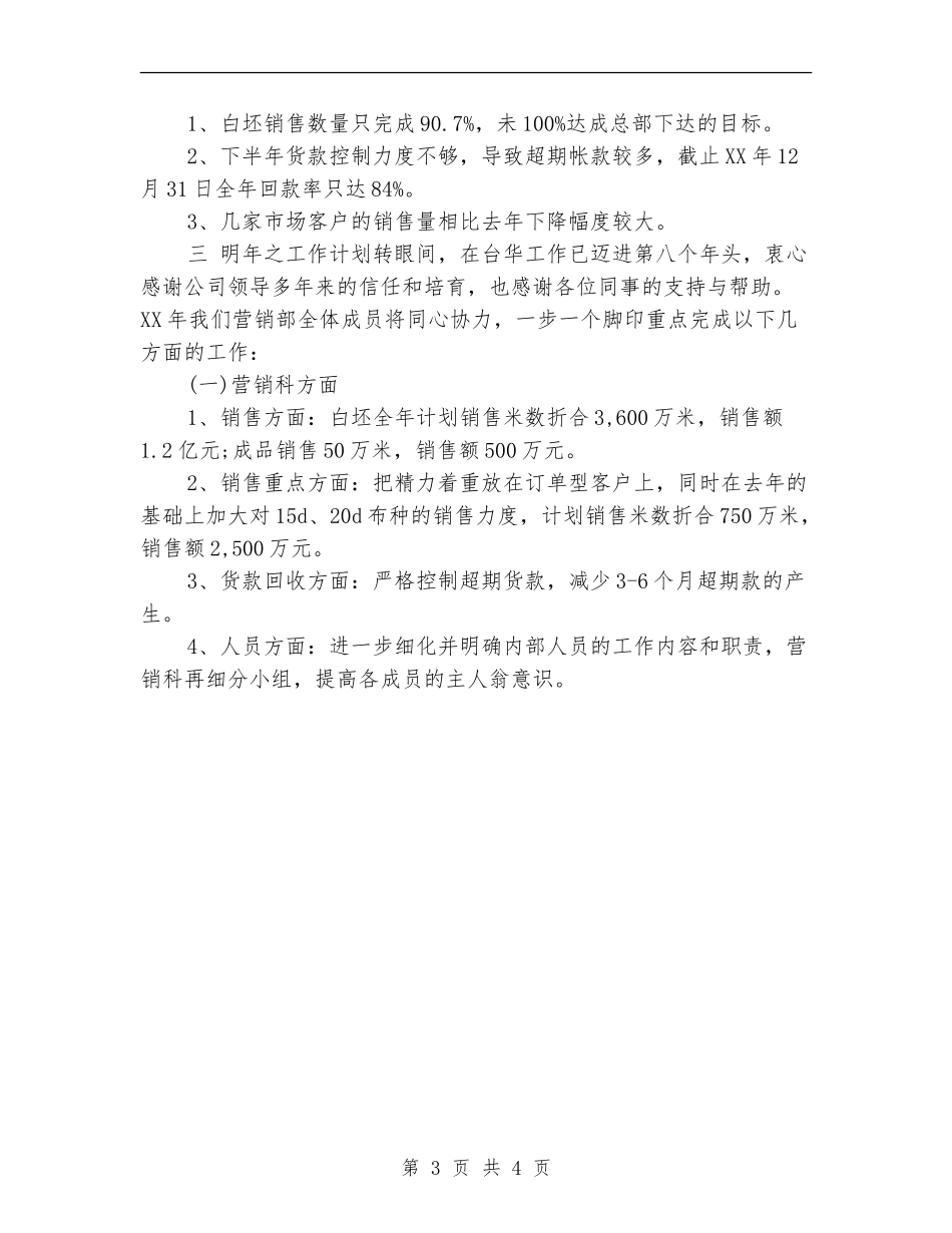 2024年10月营销部销售工作总结_第3页