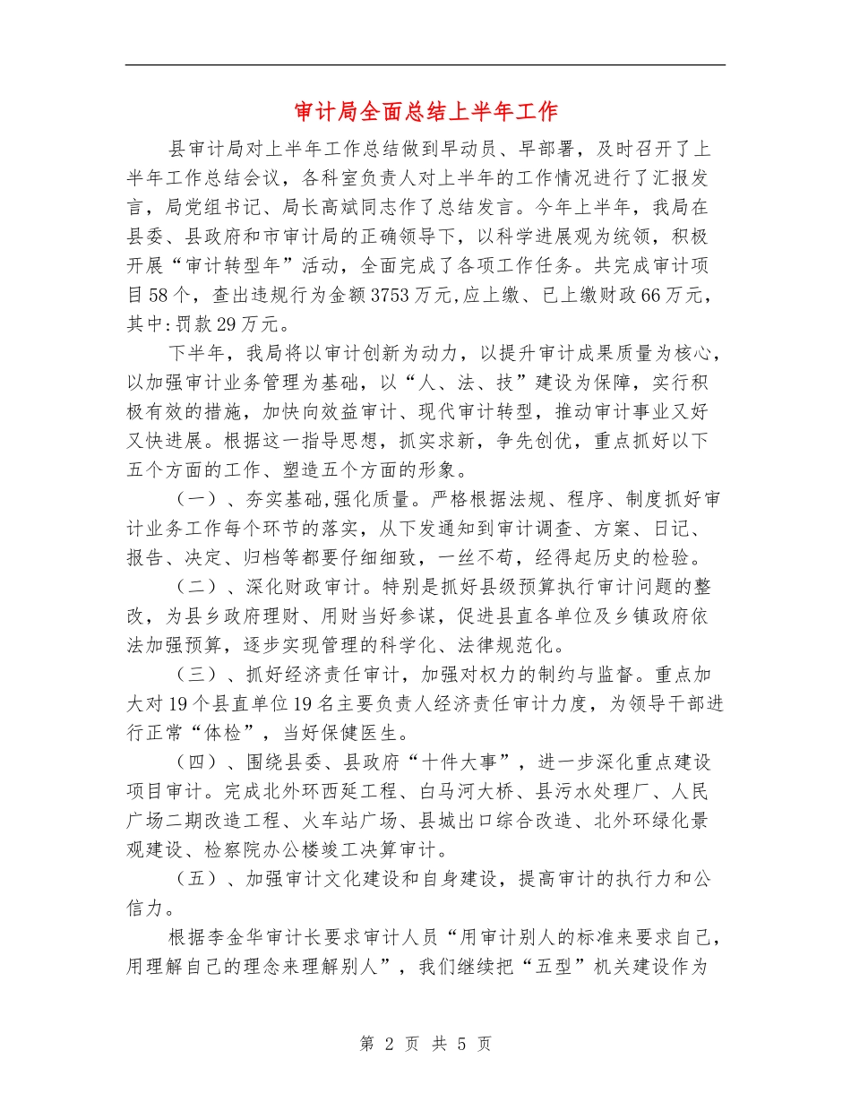 审计局全面总结上半年工作_第2页
