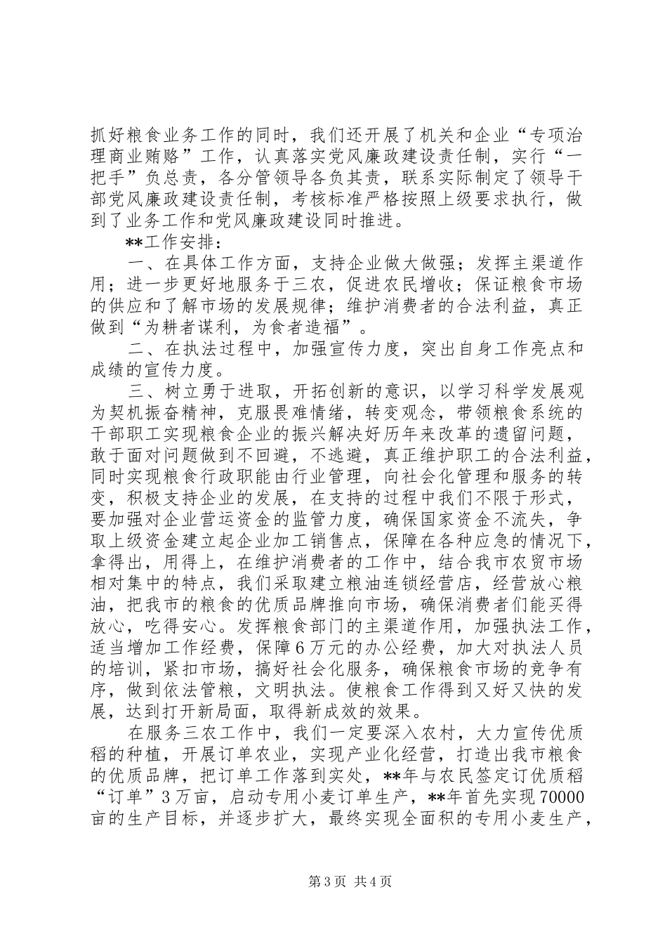 粮食局工作总结及安排_第3页