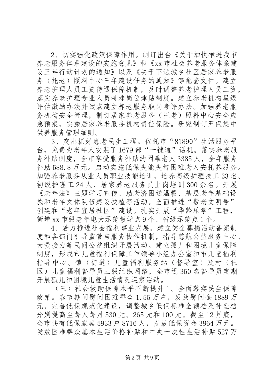 民政局年度工作总结和来年工作安排_第2页