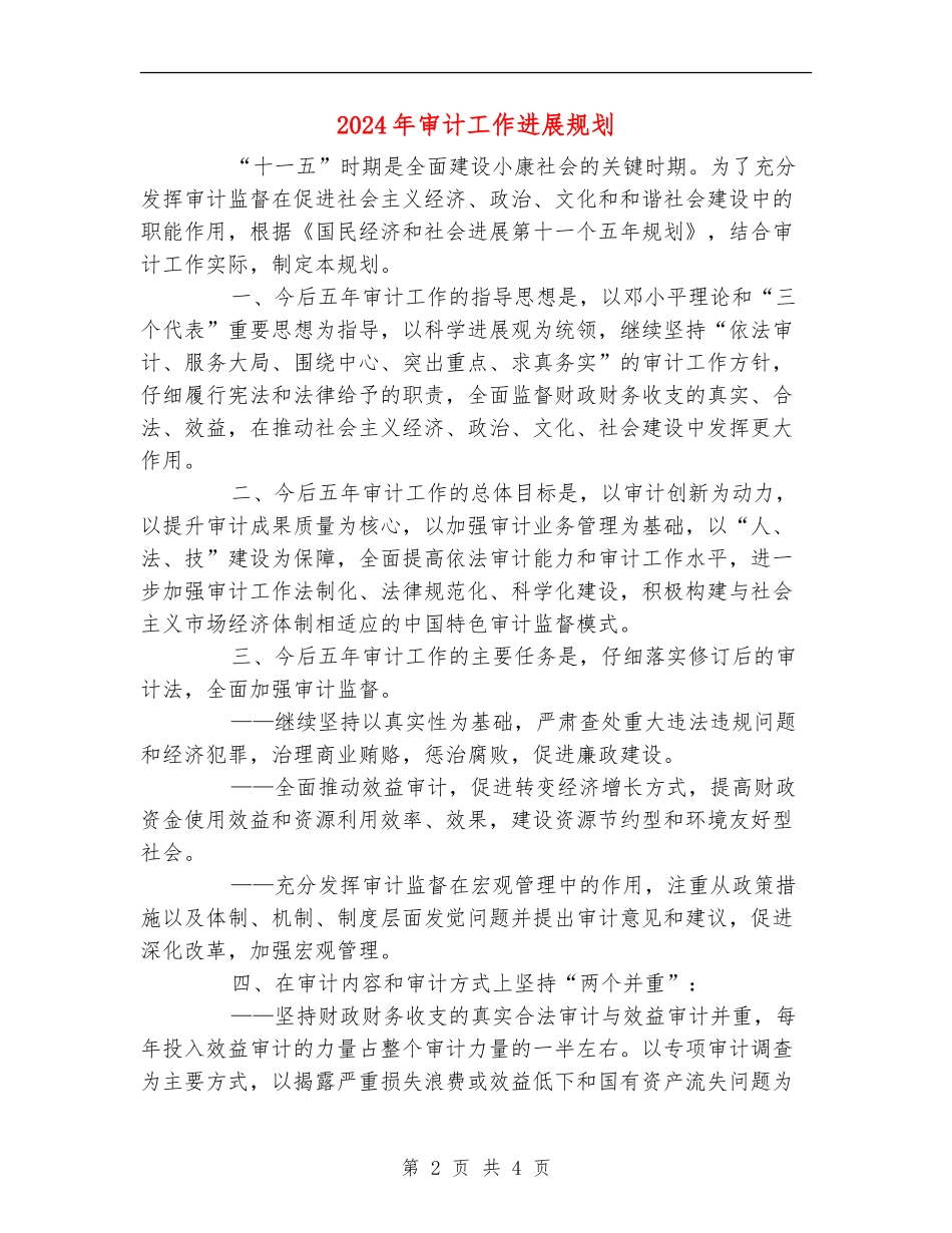 2024年审计工作发展规划-_第2页