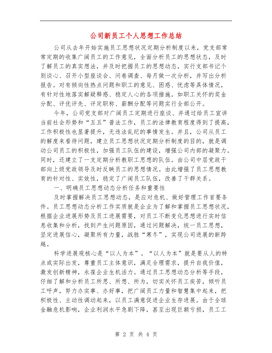 公司新员工个人思想工作总结.doc_第2页