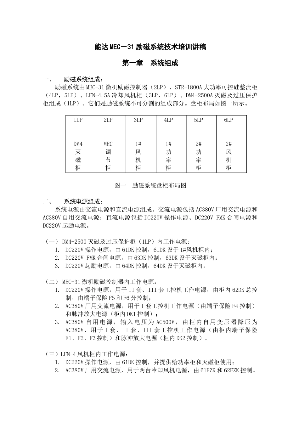能达MEC-31励磁系统技术培训讲稿_第1页
