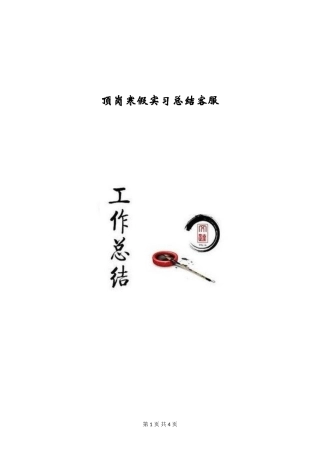 顶岗寒假实习总结客服