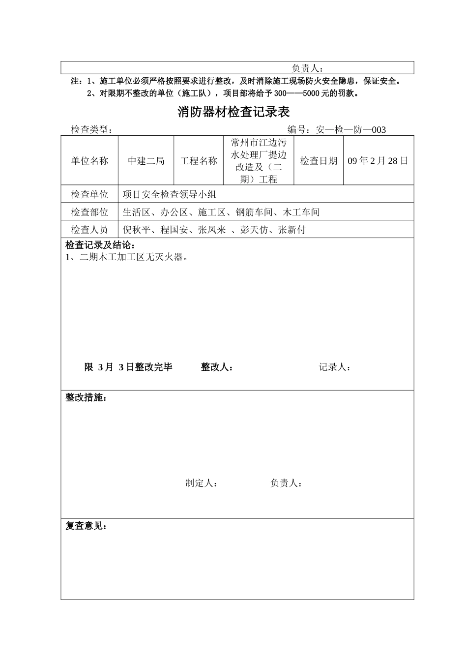 消防器材检查记录表3-6_第3页