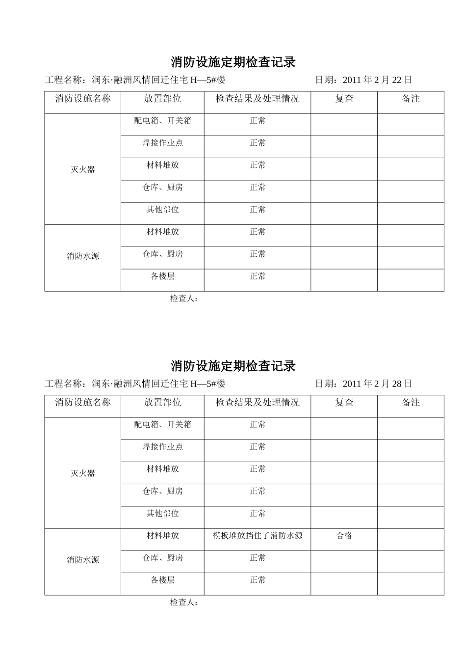 消防设施定期检查记录5#_第3页
