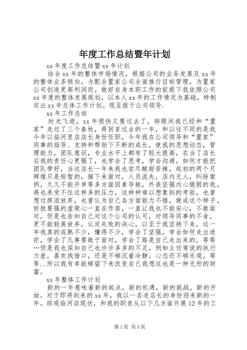 年度工作总结暨年计划_第1页