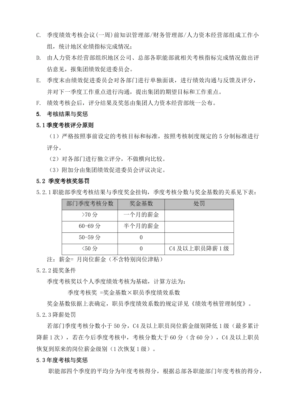 某集团总部职能部门考核实施细则_第3页