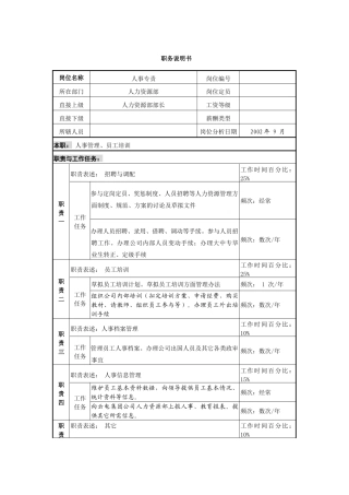 职务说明书（人事）