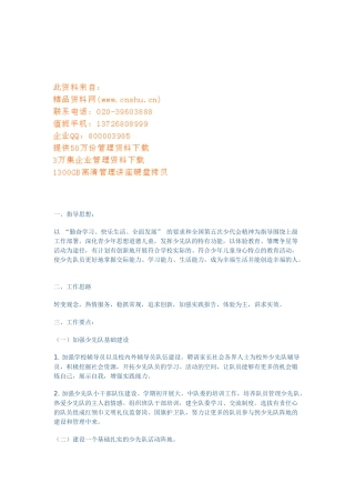浅谈少先队工作计划