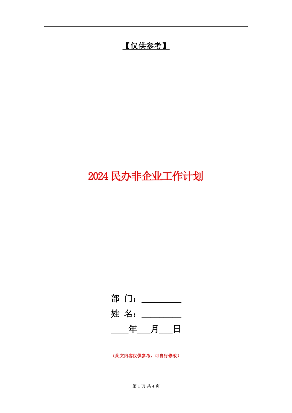 2024民办非企业工作计划_第1页