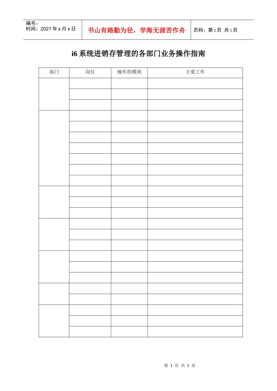 进销存管理岗位操作手册_第1页