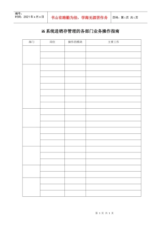 进销存管理岗位操作手册