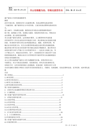 通产丽星公司的发展战略研究