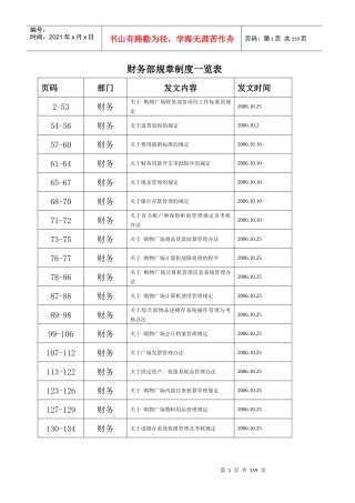 购物广场财务部规章制度(1)