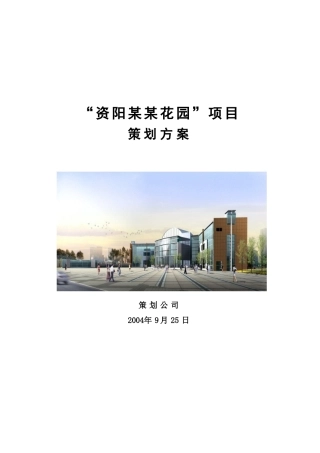 资阳项目策划方案