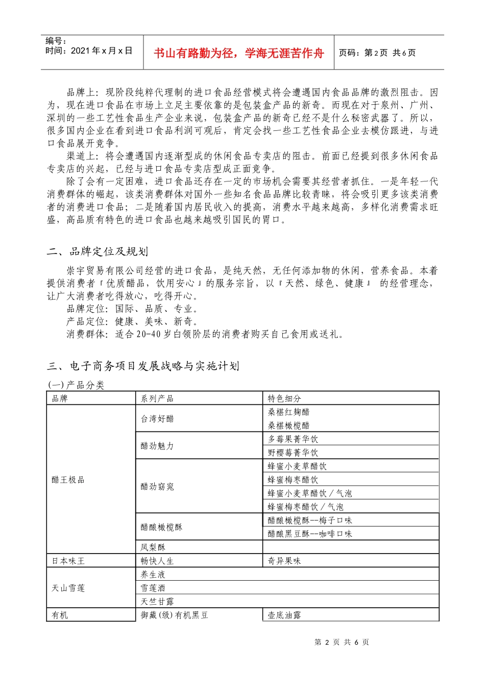 进口食品淘宝商城运营企划书_第2页