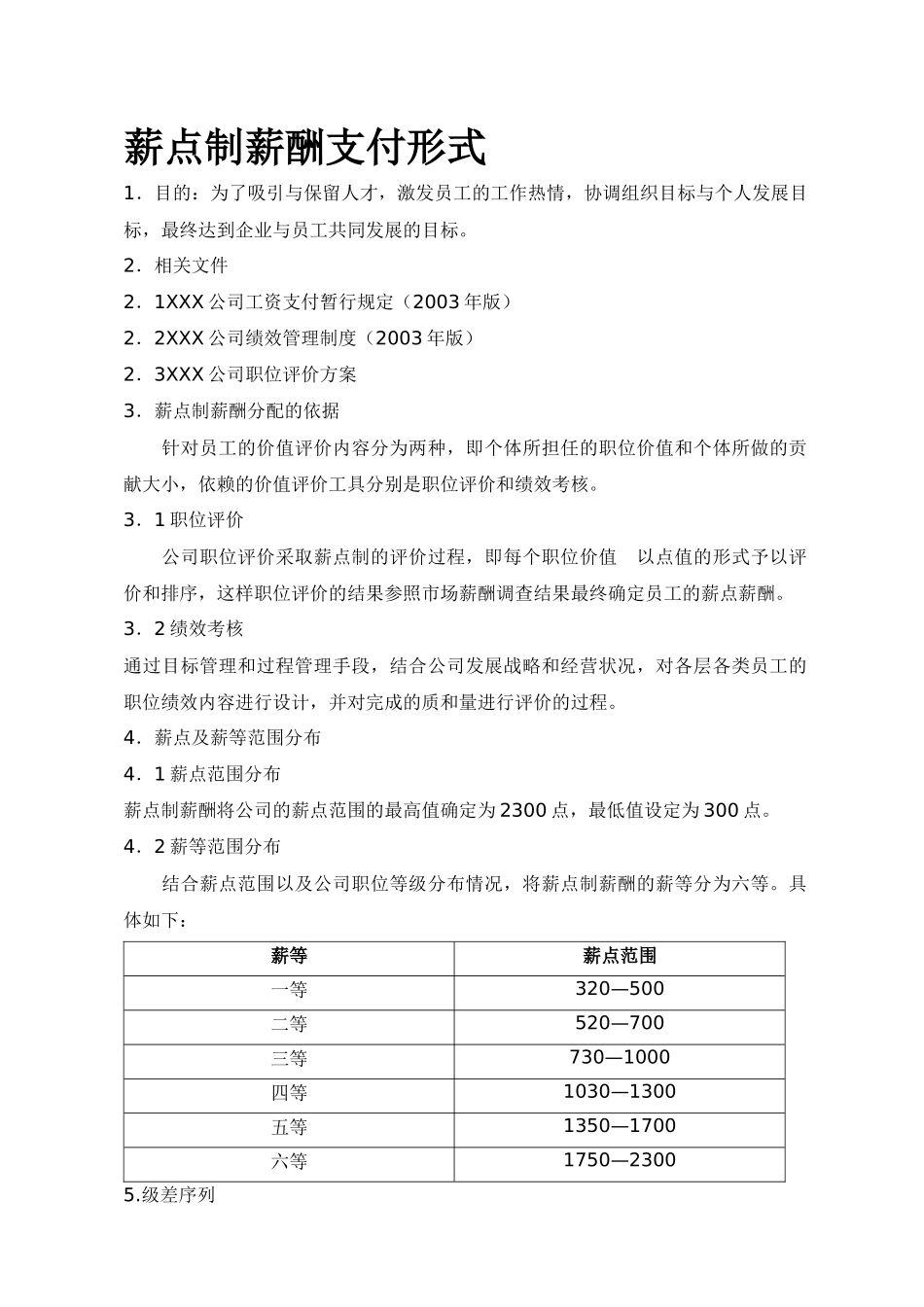 薪点制薪酬支付形式_第1页