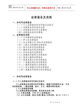 述职报告写法及实例