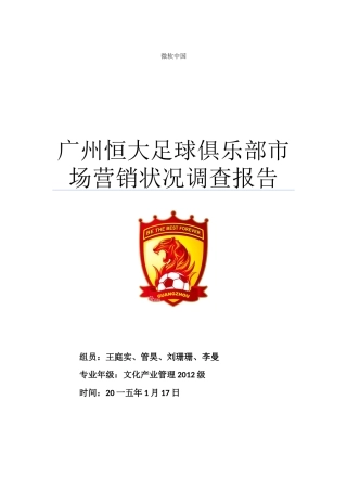 足球俱乐部市场营销状况调查报告