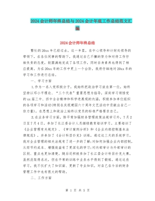 2024会计师年终总结与2024会计年底工作总结范文汇编.doc