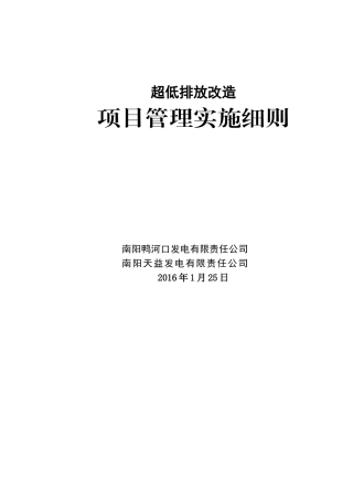 超低排放工程改造项目管理实施细则(DOC39页)