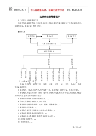 连锁店经营筹建程序(DOC5页)