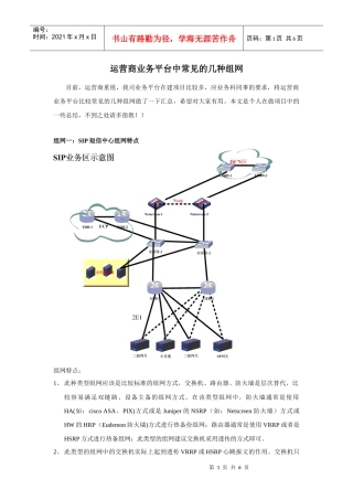 运营商业务平台中常见的几种组网