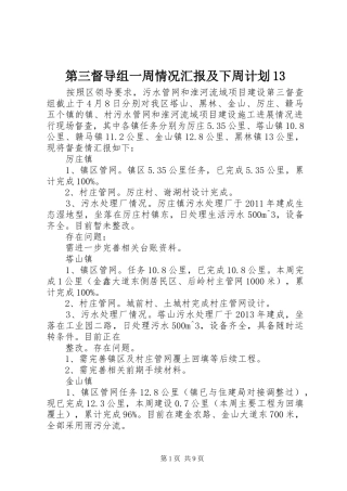 第三督导组一周情况汇报及下周计划13