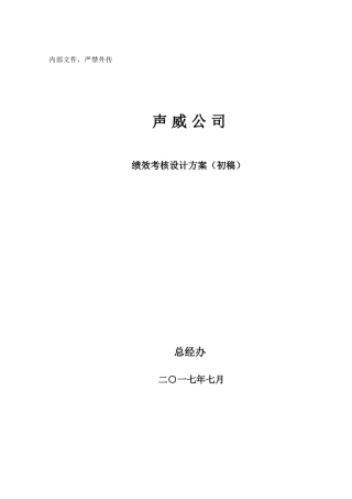 某某公司绩效考核设计方案