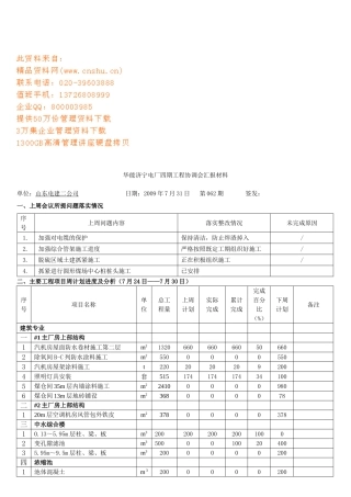 某某电厂四期工程协调会汇报材料