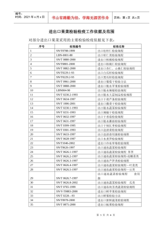 进出口果菜检验检疫工作流程doc-黑龙江出入境检验检疫