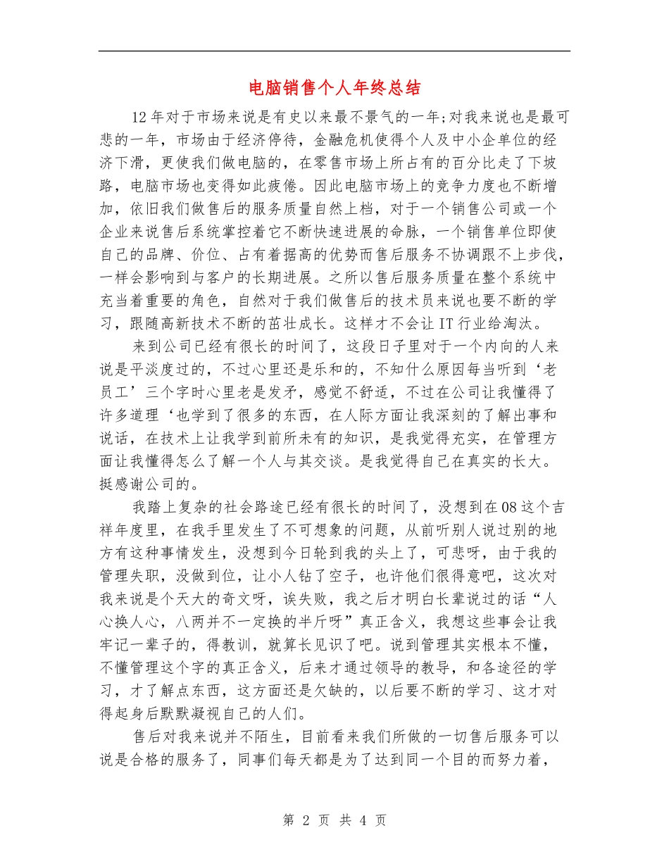 电脑销售个人年终总结_第2页