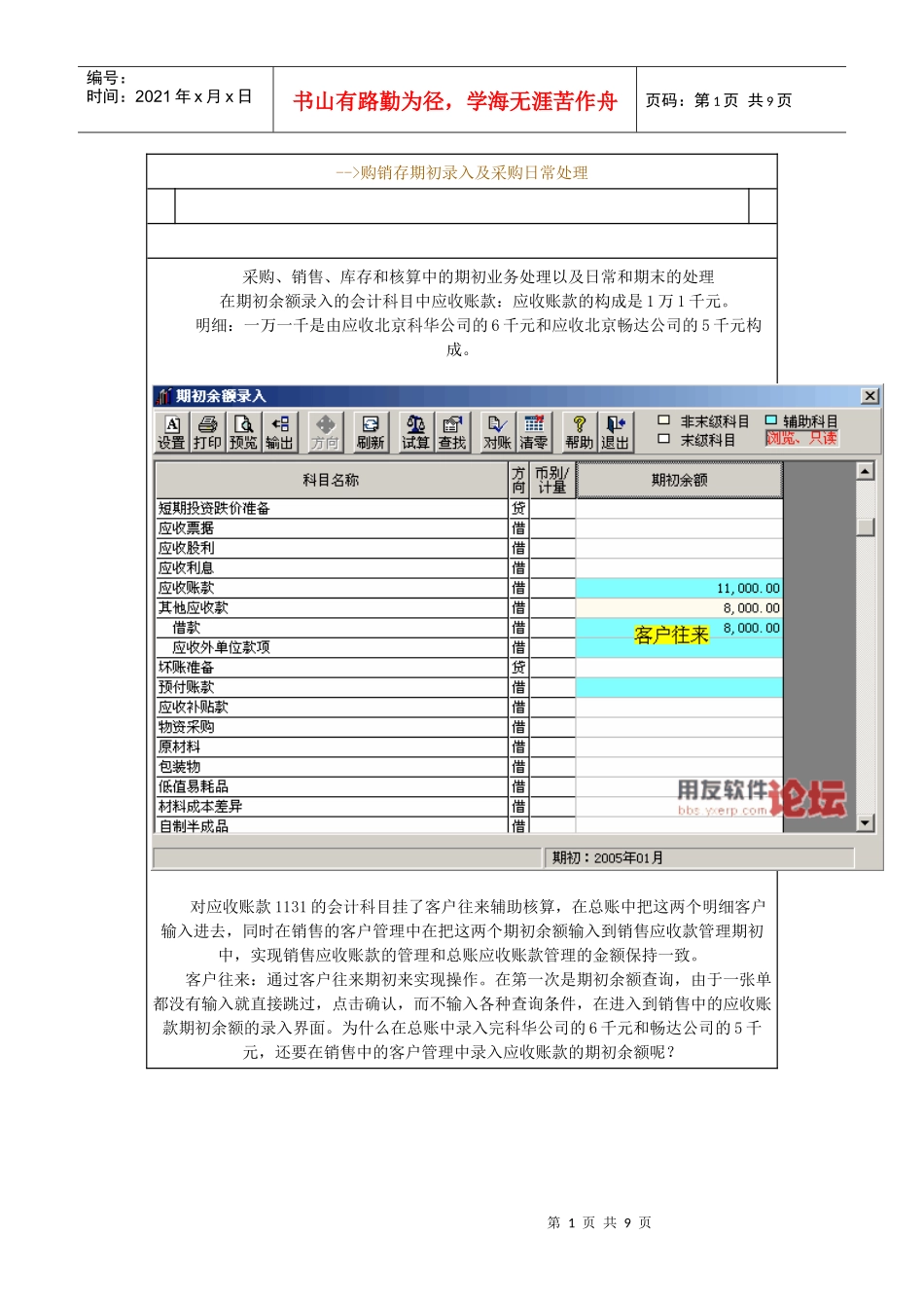 购销存期初录入及采购日常处1_第1页