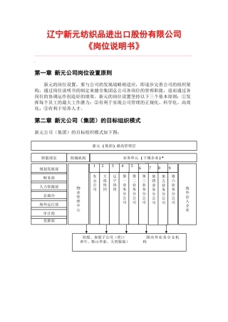 新元制度之《中高层岗位说明书》