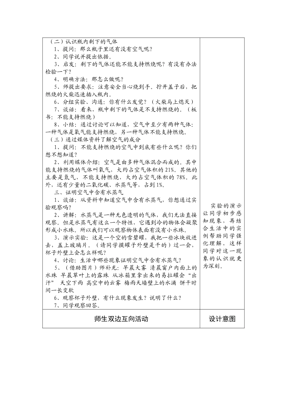 2024-2024年苏教版科学四上《空气中有什么》表格教案_第3页