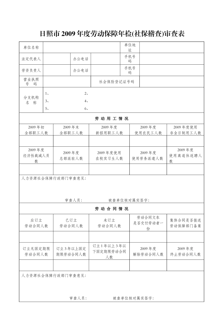 用人单位劳动保障资料审查表_第2页