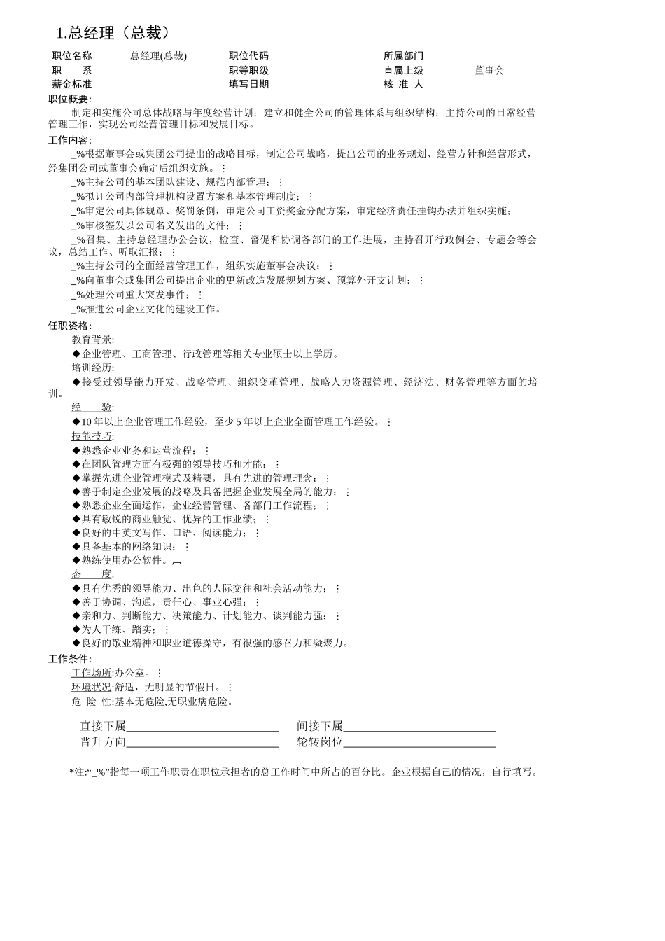 职位说明书与绩效考核模板大全_第3页