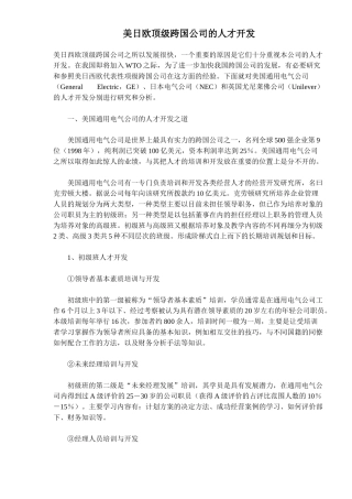 某某跨国公司的人才开发