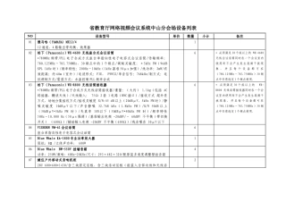 设备列表及要求-省教育厅网络视频会议系统中山分会场设备列