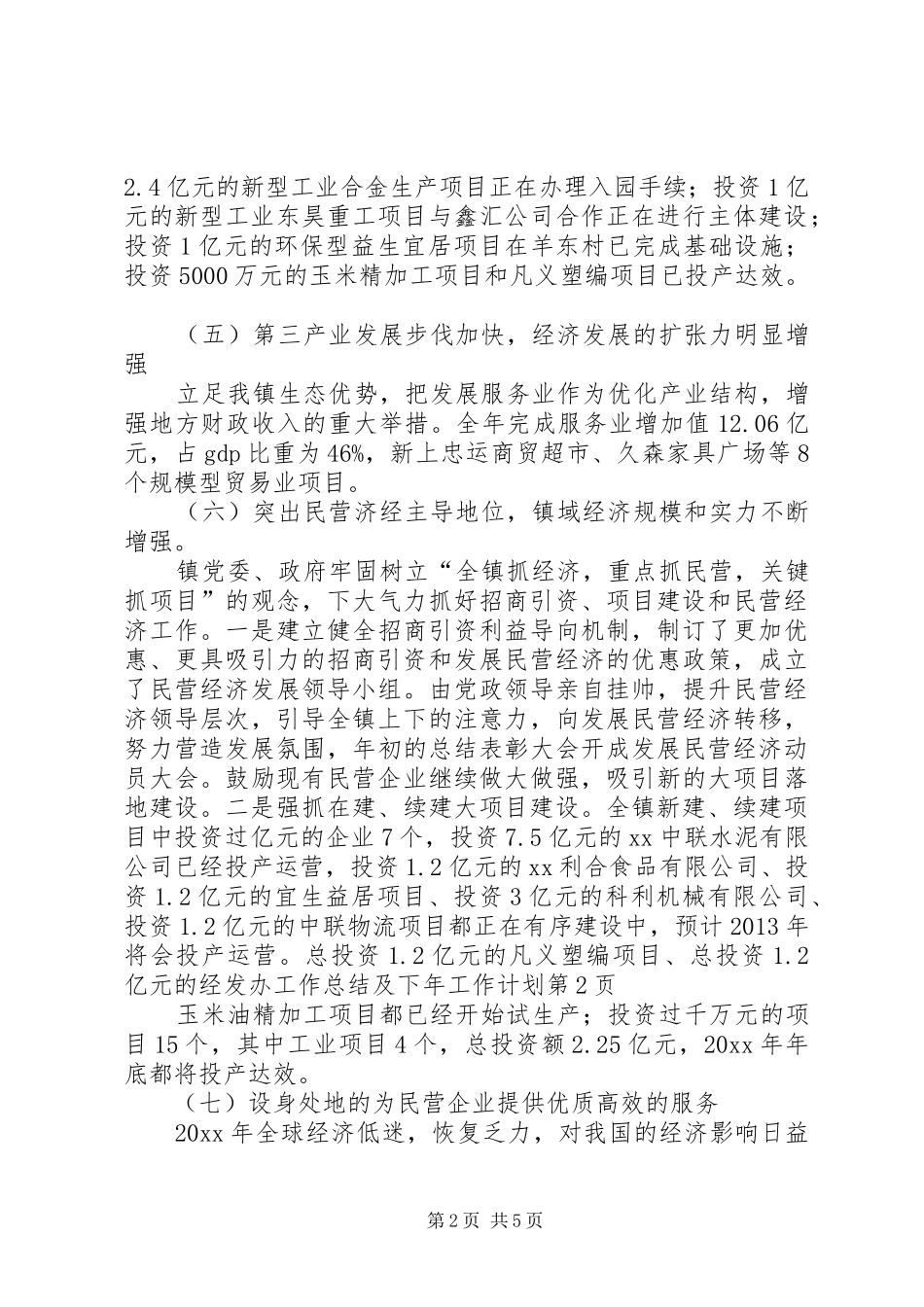 经发办工作总结及下年工作计划_第2页