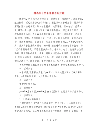 红十字会慈善活动方案