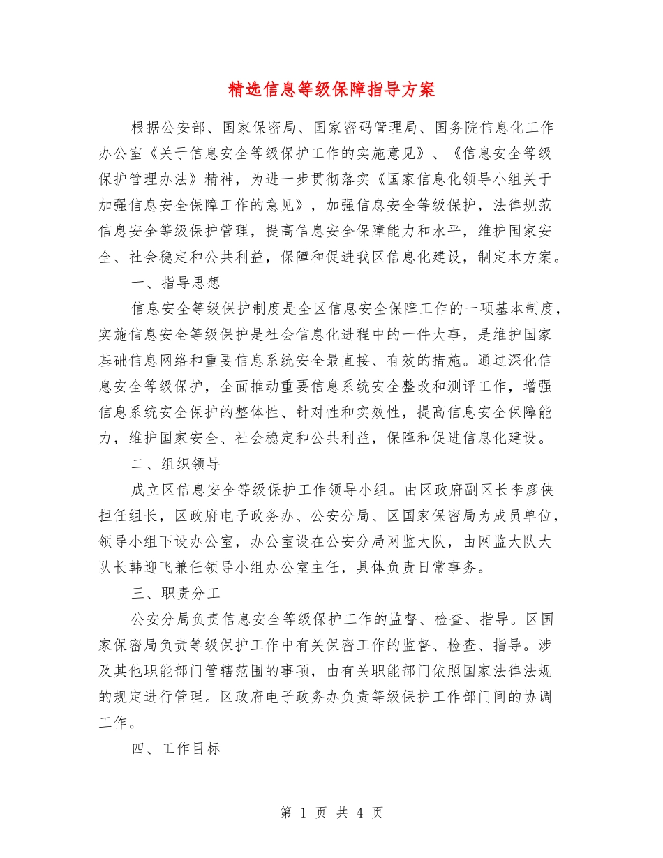 信息等级保障指导方案_第1页