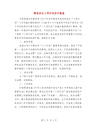 安全三项行动实行措施