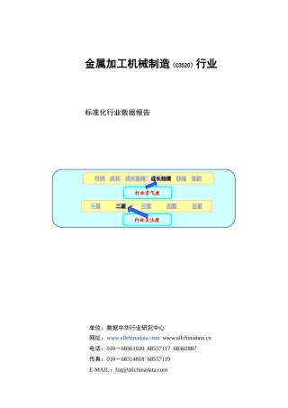 金属加工机械制造（C3520）行业数据报告