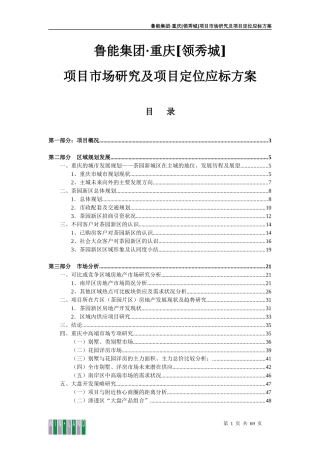 重庆_鲁能领秀城项目市场研究及项目定位应标方案_69页