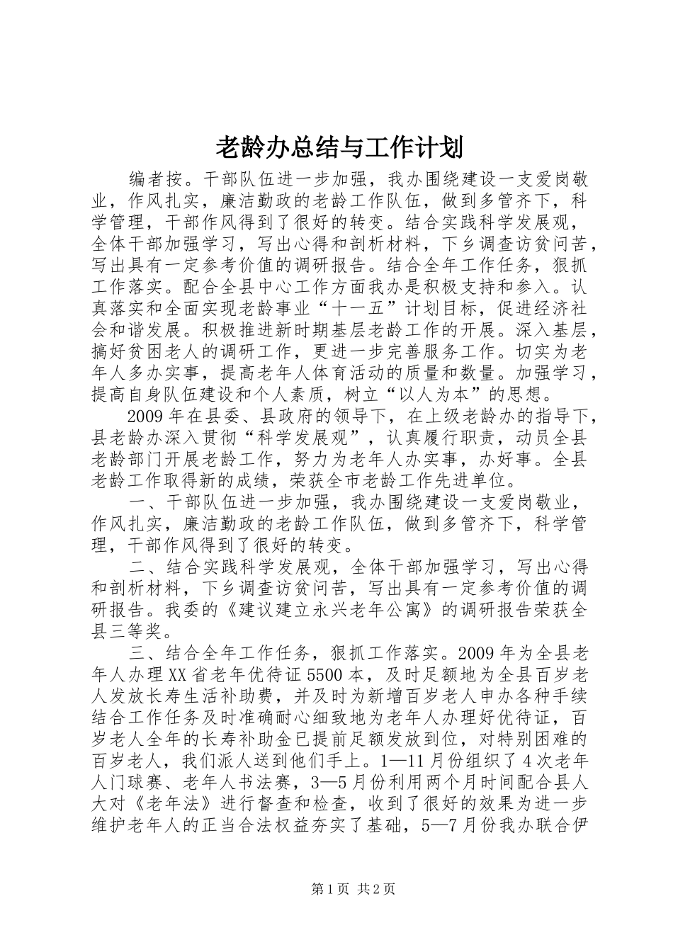 老龄办总结与工作计划_第1页