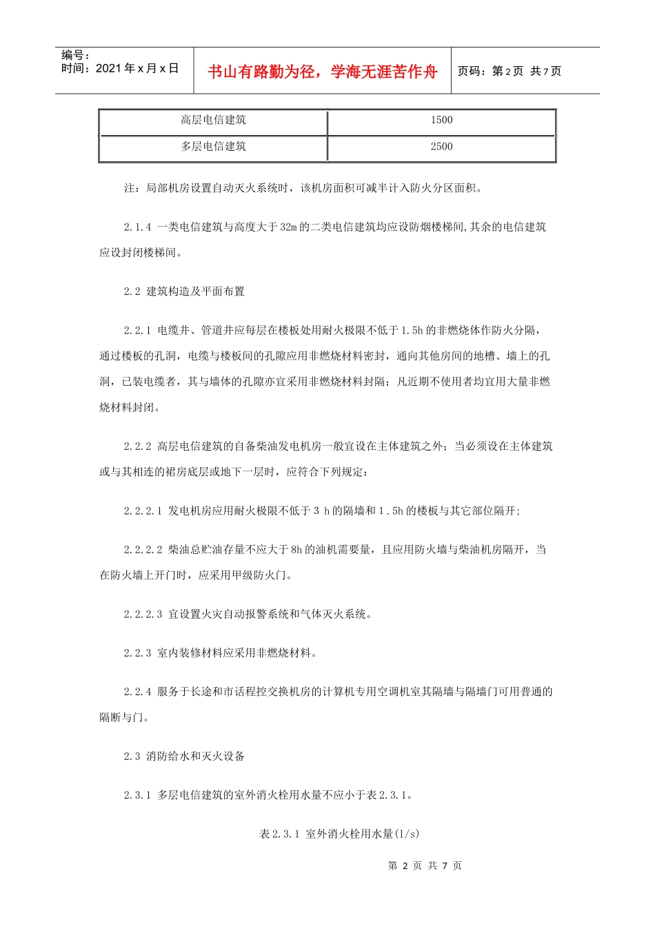 邮电部建筑防火设计标准_第2页
