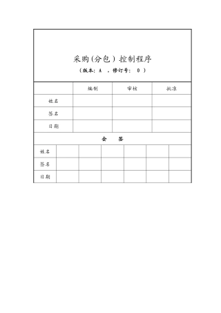 采购(分包)控制程序